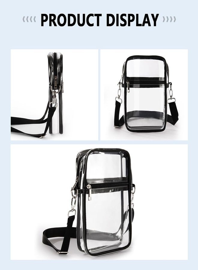 DONGKER Clear Crossbody Bag,PVC Makeup Shouder Transparent Bag with Adjustable Strap for Concert Daily Work Travel Sport - Image 4