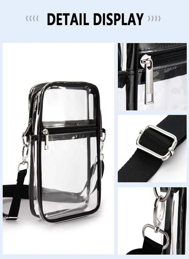 DONGKER Clear Crossbody Bag,PVC Makeup Shouder Transparent Bag with Adjustable Strap for Concert Daily Work Travel Sport - Image 3