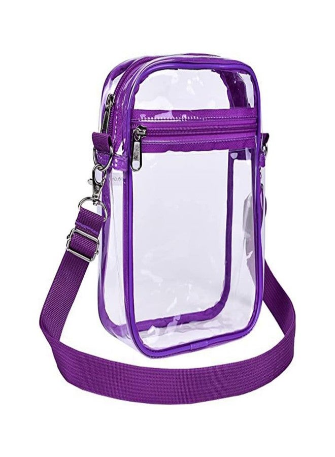 DONGKER Clear Crossbody Bag,PVC Makeup Shouder Transparent Bag with Adjustable Strap for Concert Daily Work Travel Sport - Image 1
