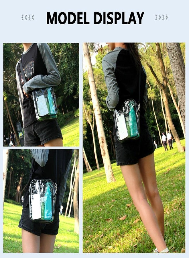 DONGKER Clear Crossbody Bag,PVC Makeup Shouder Transparent Bag with Adjustable Strap for Concert Daily Work Travel Sport - Image 2