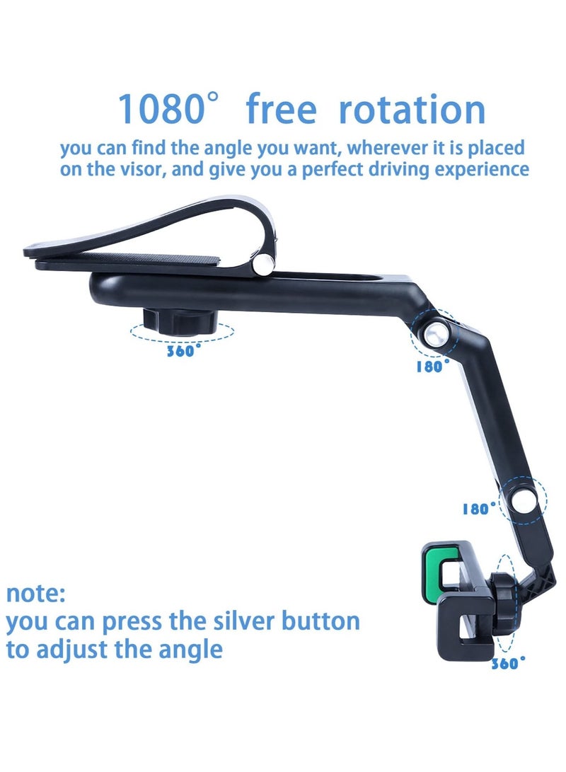 ELTRAZONE Green Cell Phone Holder for Car，Mount Clip for Car Cellphone，360° Rearview Phone Holder for Car Sun Visor，Perfectly for iPhone pro, 13/12pro,XR,XS,Pro,Samsumg,Andriod, Car Accessories - Image 1