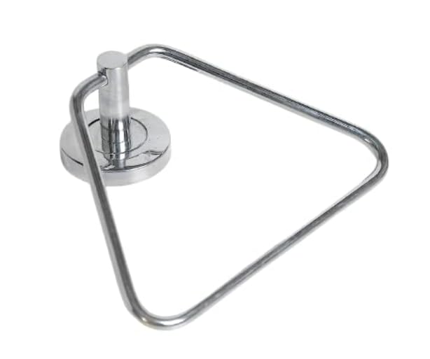 Stainless Steel Bathroom Towel Napkin Ring Rod Chrome Finished Towel Ring Shape Triangular Pack of 1  - Image 3