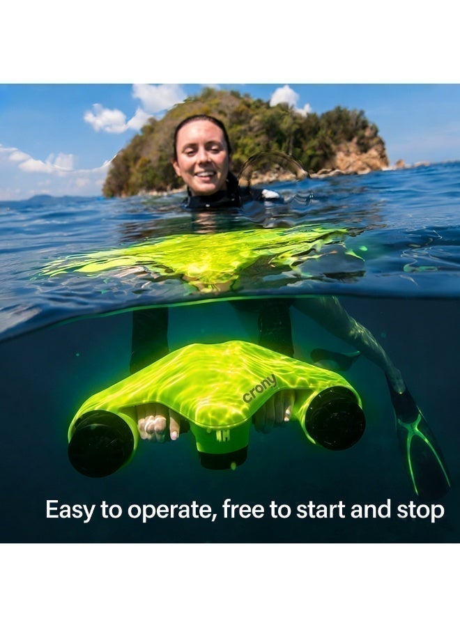 CRONY Underwater Scooter, Sea Scooter Dual Motors with Action Camera Mount , 60 Min Runtime, Water Scooter 40M Waterproof for Scuba Diving Snorkeling Pool Sea Adventures Water Sports Swimming Pool Submersible for Pool, Diving, Snorkeling - Water Scooter for Adults & Kids - Image 5