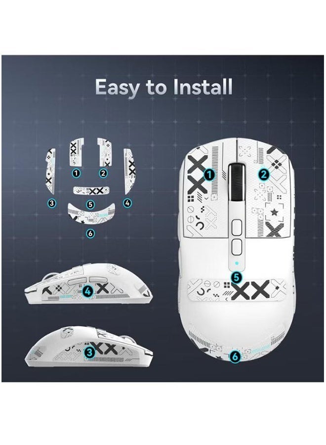 Attack Shark X6 49g Superlight Wireless Gaming Mouse with Magnetic RGB Charging Base, Ultralight Mice PixArt PAW3395 Sensor, 26000DPI, BT/2.4G Wireless/Wired Mouse, 200Hrs Battery for Win/Mac-(White+Sticker) - Image 3