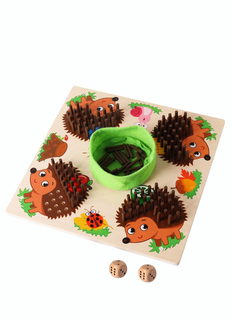 NIBEMINENT Hedgehog Board Learning Toy Fine Motor Skills Montessori for Toddler Children Party Favors Ages 3+ Birthday Most Popular Cooperative Game Boys and Girls  - Image 1
