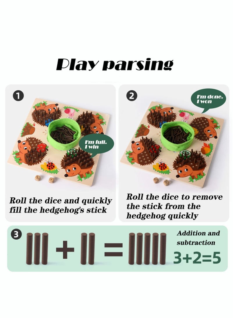 NIBEMINENT Hedgehog Board Learning Toy Fine Motor Skills Montessori for Toddler Children Party Favors Ages 3+ Birthday Most Popular Cooperative Game Boys and Girls  - Image 3