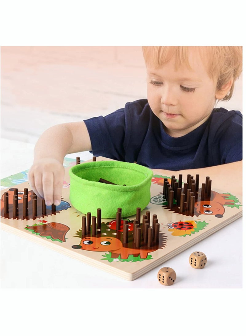 NIBEMINENT Hedgehog Board Learning Toy Fine Motor Skills Montessori for Toddler Children Party Favors Ages 3+ Birthday Most Popular Cooperative Game Boys and Girls  - Image 2