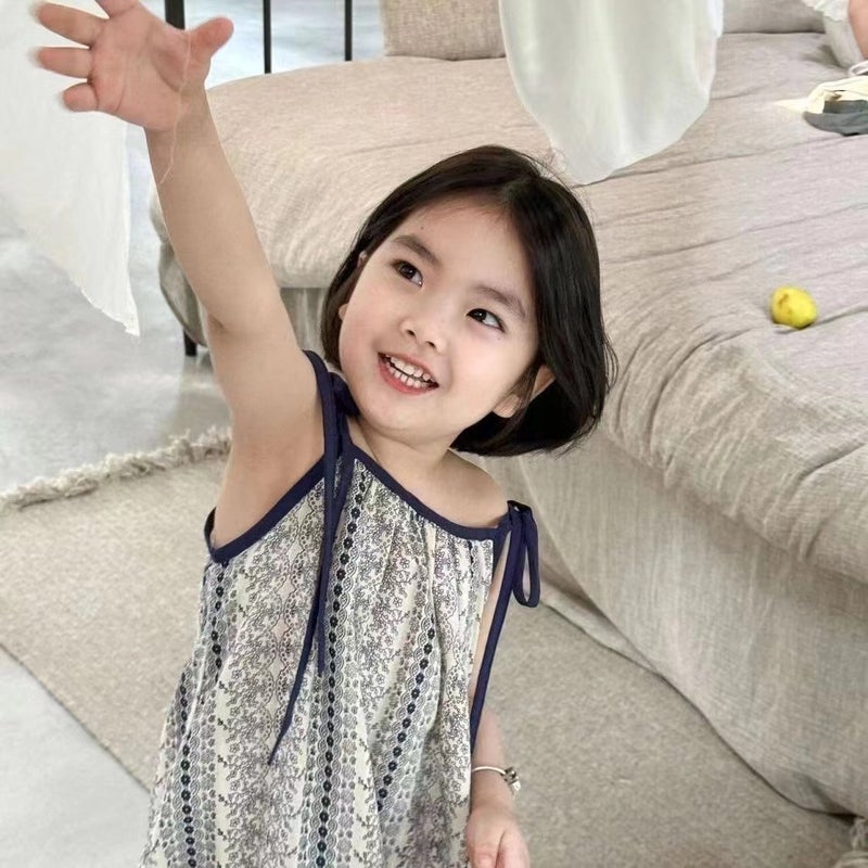 Children'S Skirt Arrival Korean Style Children'S Wear Lace-Up Cute Floral Loose Girls' Dress Trendy Mid-Length Skirt - Image 5