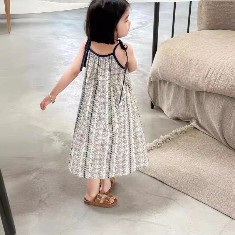 Children'S Skirt Arrival Korean Style Children'S Wear Lace-Up Cute Floral Loose Girls' Dress Trendy Mid-Length Skirt - Image 4