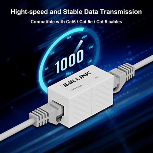 iwillink RJ45 Coupler Ethernet Connector, Female to Female Rj45 Connector for Cat7 Cat6 Cat5e Cat5 Ethernet Cable, Extender Adapter, 5 Pack, White - Image 5