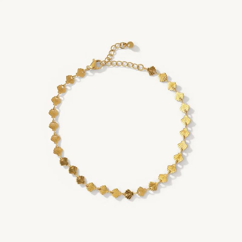 Palmonas 18K Gold Tone Plated Chic Charm Linked Chain Anklet For Women - Waterproof & Anti-Tarnish