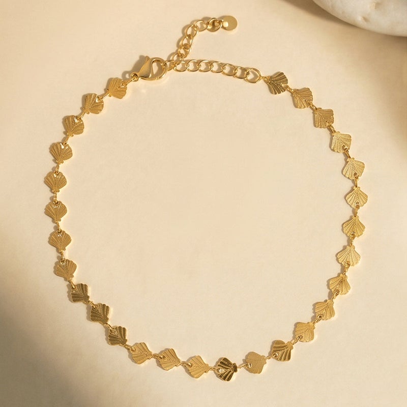 Palmonas 18K Gold Tone Plated Chic Charm Linked Chain Anklet For Women - Waterproof & Anti-Tarnish - Image 2