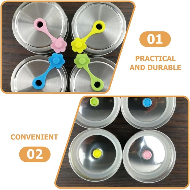 Beavorty 4pcs 70mm Stainless Steel Canning Jar Straw Lids with Sealed Wide Mouth Covers for Mason Jars Storage and Drinking - Image 3