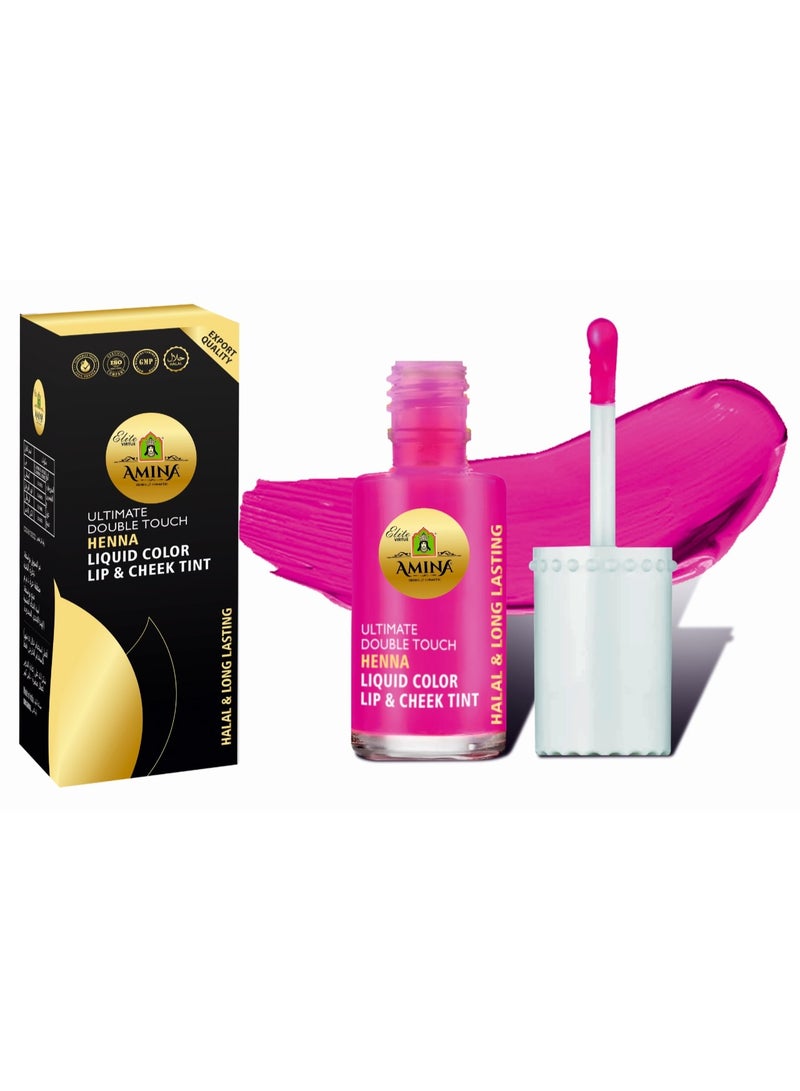 Amina Ultimate Double Touch First Ever Henna / Mehendi Base Liquid Lip & Cheek Long Lasting Tint Pink - Image 1