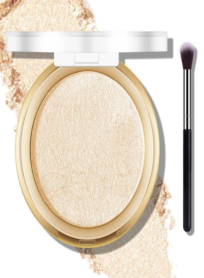 FREEORR Baked Highlighter Powder Palette, Makeup Highlighter Powder Palette Sheer Shimmering Finish Face Highlighters Makeup Iluminadores de Maquillaje #03 Sun Glow - Image 1