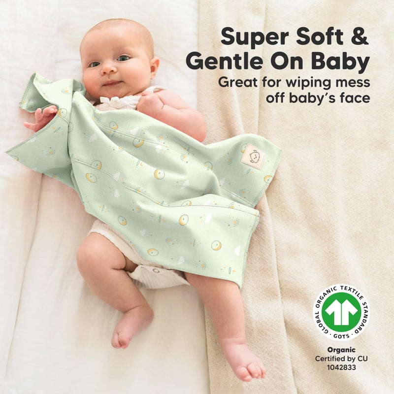 KeaBabies Organic Burp Cloths Baby Boy, Girl - 6-Pack Large Cotton Burping Cloths for Babies, Spit Up Rags, Super Absorbent, Ultra Soft Newborn Rag, Gender Neutral, Machine Washable, Durable (Dreamers) - Image 4