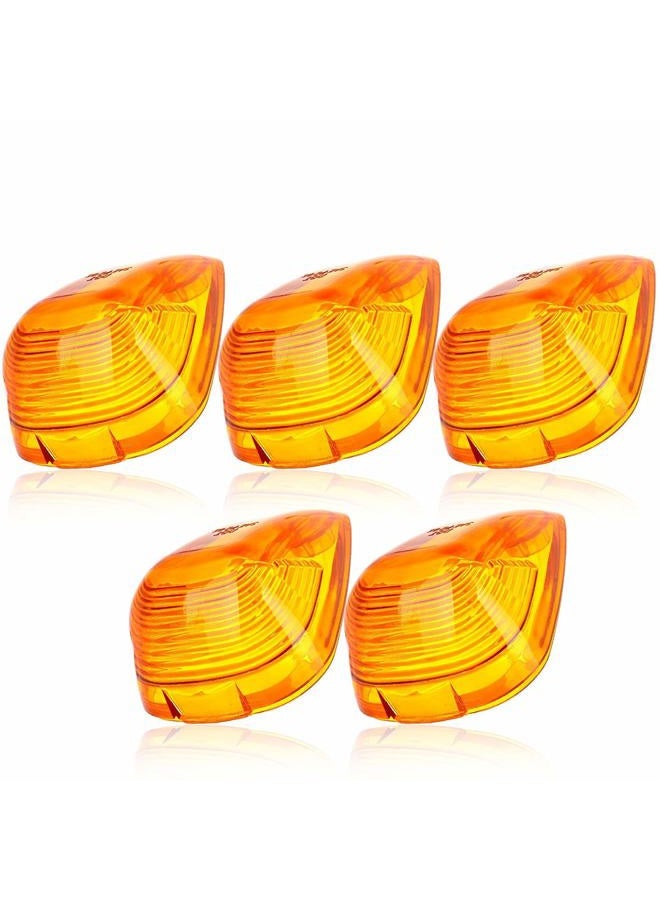 MARLBSTON 5 X Cab Marker Light Cover, Cab Roof Running Light, Top Clearance Light Compatible with 1999-2016 Ford F250 F350 F450 F550 F650 F750 E150 E250 E350 E450 Super Duty Pickup Trucks (Amber Cover) - Image 5