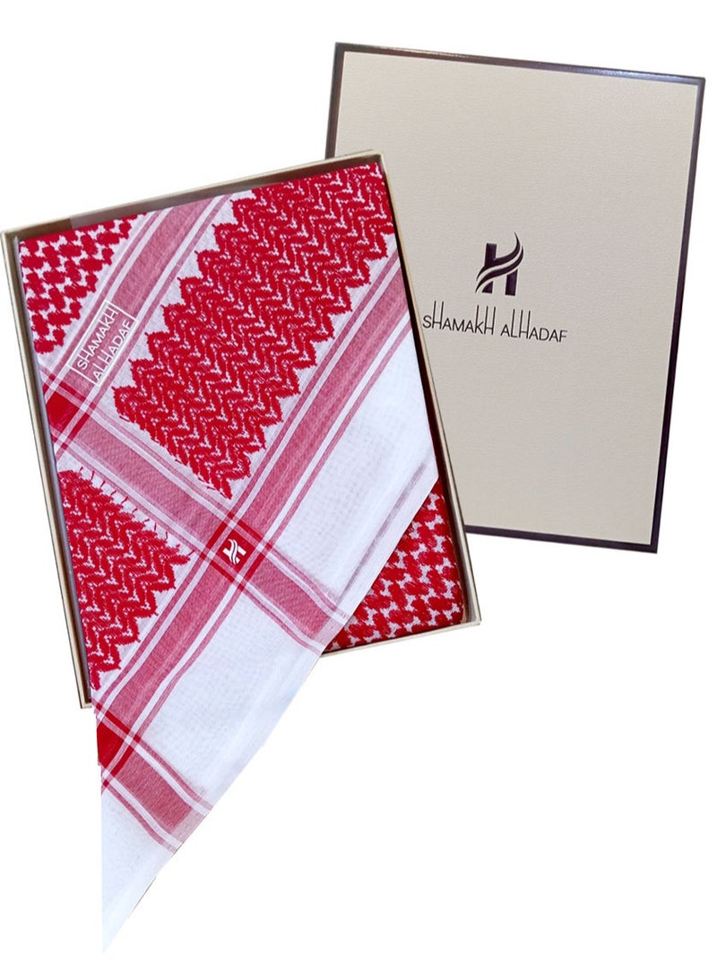 SHAMAKH ALHADAF Red Men's Shemagh