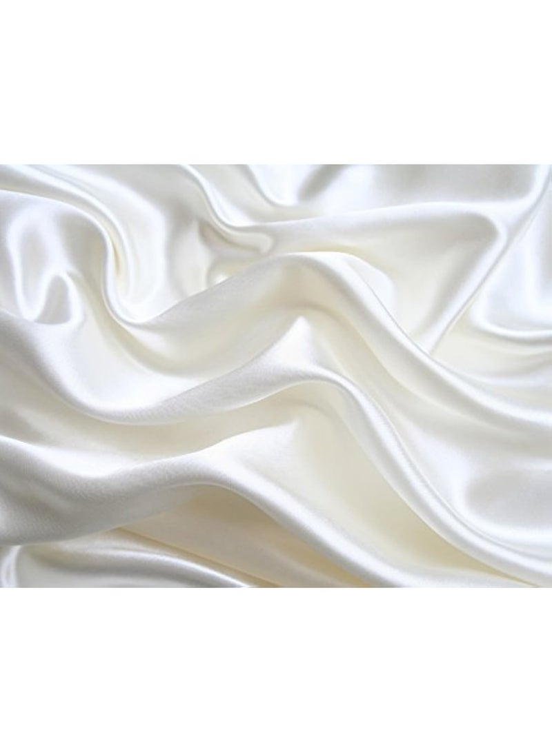 Mk Collection 4pc Soft Silky Satin Solid Color Deep Pocket Sheet Set (White, King)