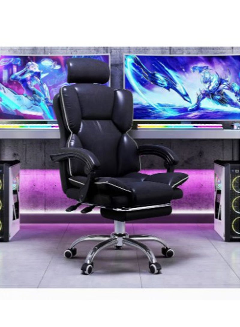 Generic Gaming Office Chair High Back Ergonomic Desk Computer Chair with Lumbar Support Retractable Footrest Adjustable Swivel and Arm-Rest  - Image 2