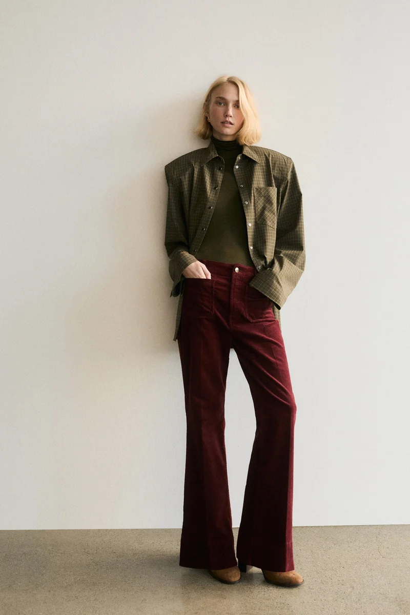 H&M Flared corduroy trousers