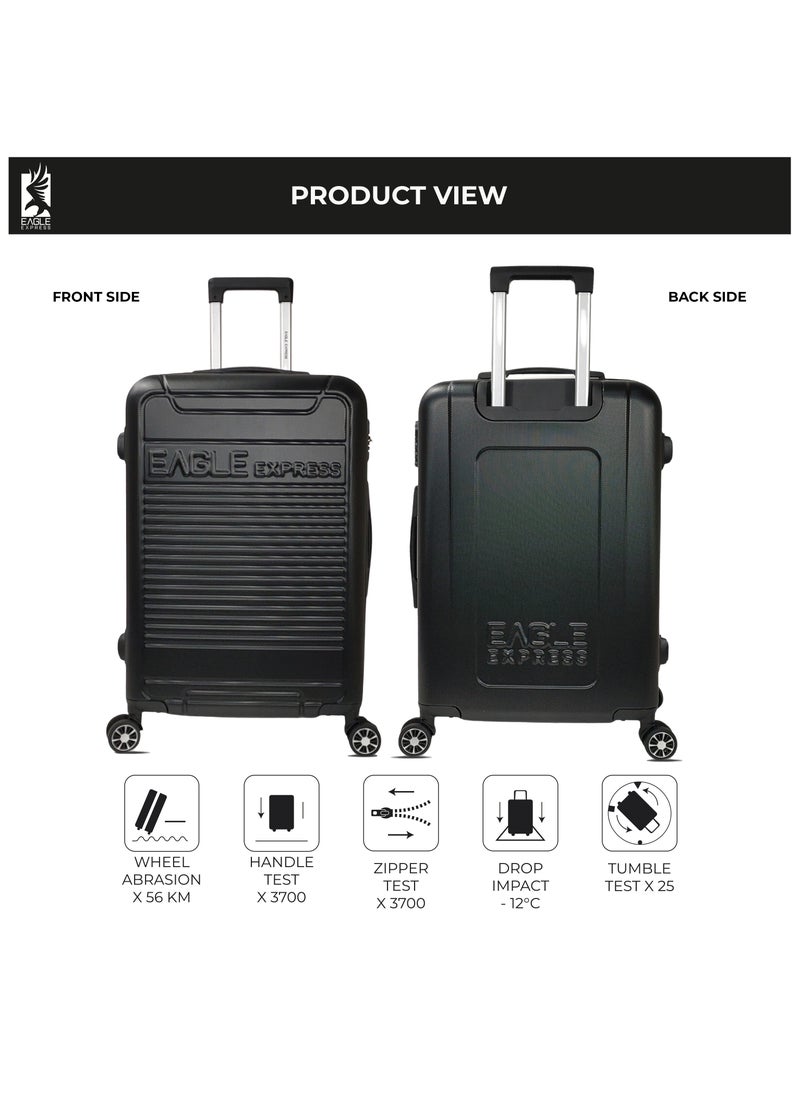 Eagle Express DEFENDER ABS HARD TROLLEY 20,24,28 inch 3 Piece Set BLACK  - Image 3