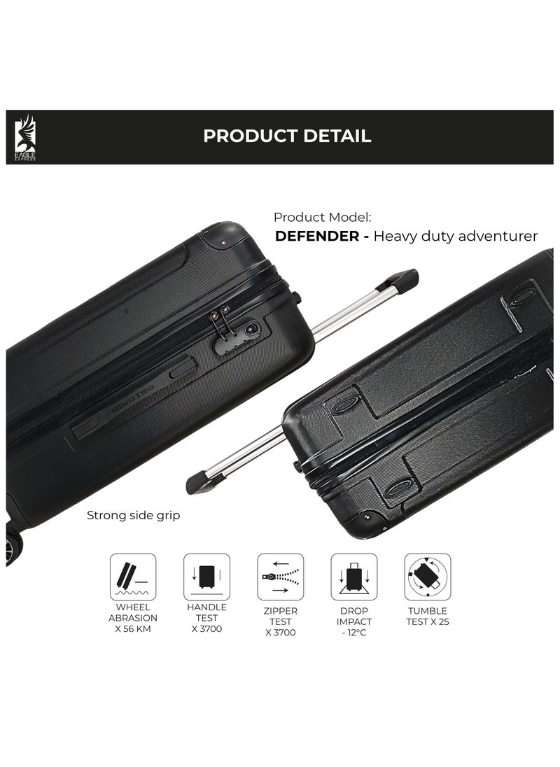 Eagle Express DEFENDER ABS HARD TROLLEY 20,24,28 inch 3 Piece Set BLACK  - Image 4