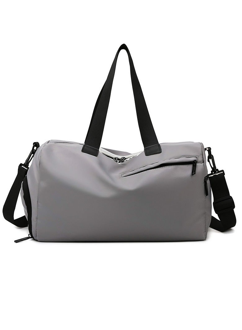 إسكدنيا Basics Large Capacity Nylon Luggage Bag Travel Bag Duffel Bag Grey/Black