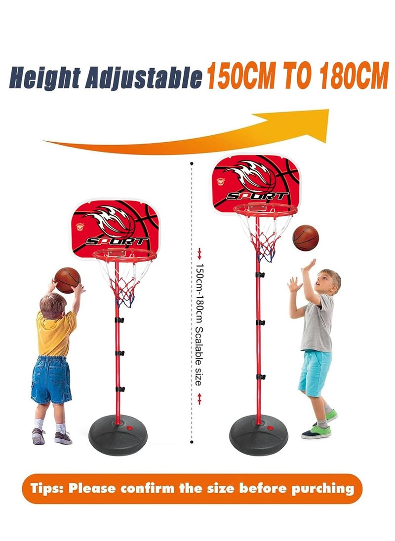 DMG TECH Basketball Hoop for Kids, Basketball Hoop Stand, Adjustable Height 150-180cm(59-70inch), Toddler Basketball Hoop for Boys Girls Age 8-12 Indoor Outdoor Play, Birthday Gifts, Perfect Festiv  - Image 2