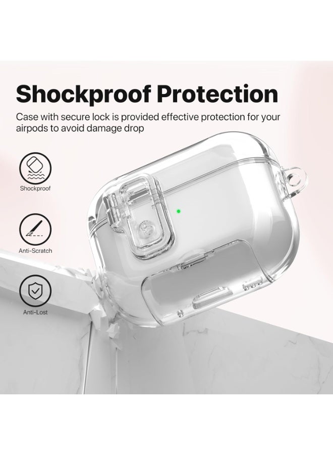 HaDoii Compatible with Apple Airpods Pro 3 Case 2025, Clear Magnetic Automatic Lock Cases with Stand &Cleaning Kit for AirPod Pro 3 Gen, iPods Pro 3 Earbuds Keychain Case for Airpod Pro 3 Clear - Image 4