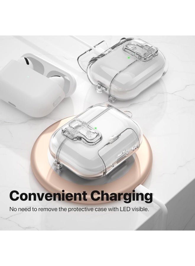 HaDoii Compatible with Apple Airpods Pro 3 Case 2025, Clear Magnetic Automatic Lock Cases with Stand &Cleaning Kit for AirPod Pro 3 Gen, iPods Pro 3 Earbuds Keychain Case for Airpod Pro 3 Clear - Image 5