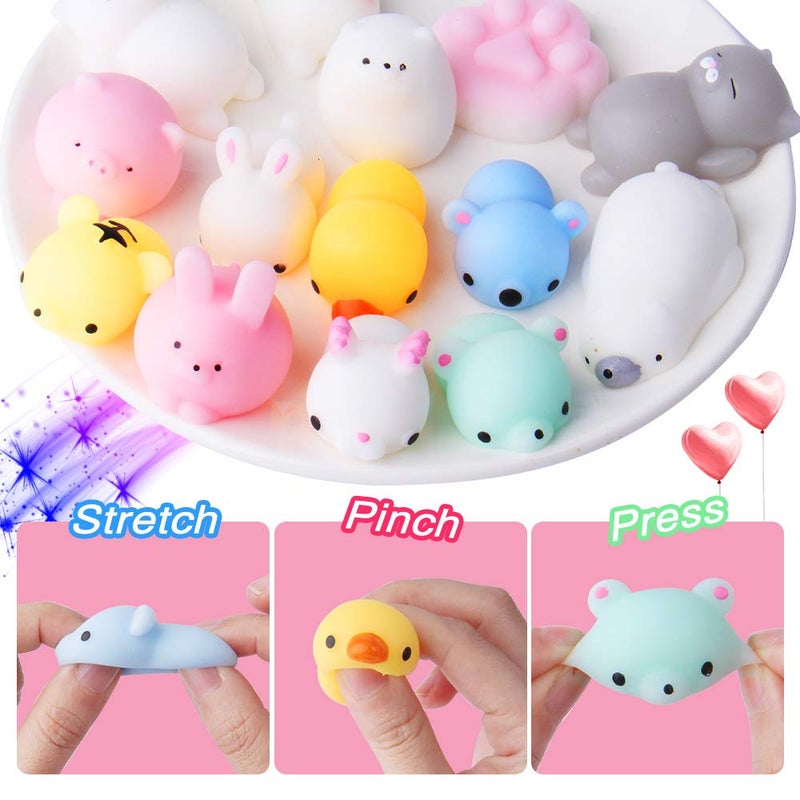 Outee 16 Pcs Mochi Animals Toys Lovely Mochi Cat Stress Relief Toys Mochi Animals Toys Mini Animals Cat Easter Gifts - Image 2