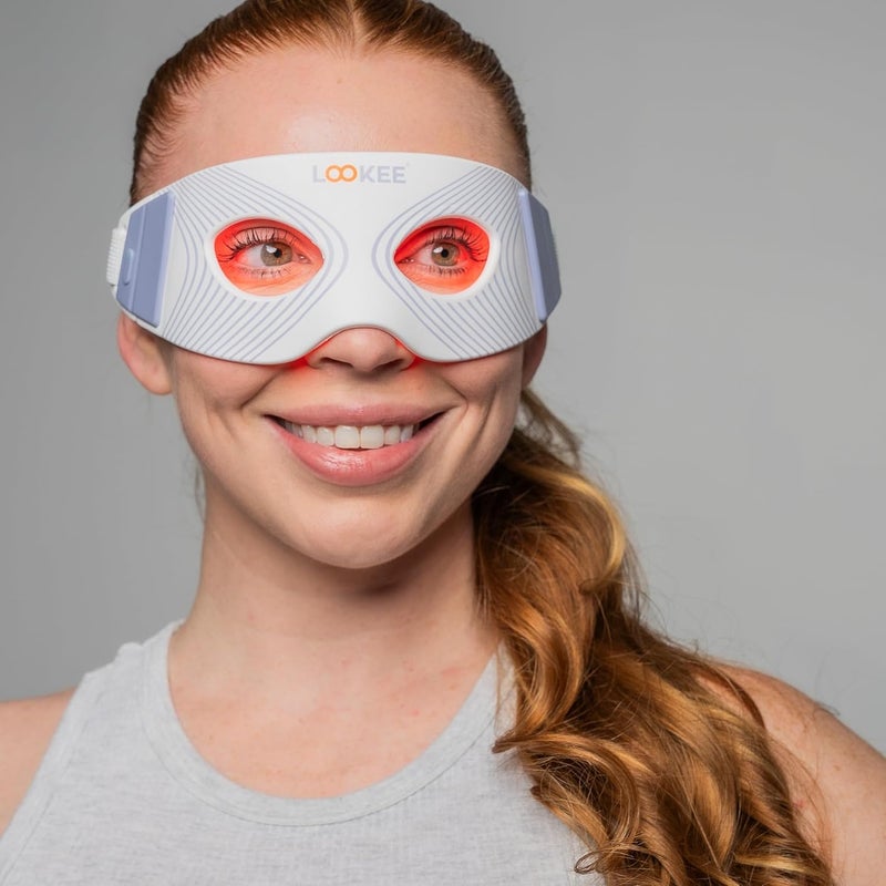 LOOKEE LOOKEE Red Light Therapy for Eyes 80 LED Under Eye Red Light Therapy Glasses for AntiAging Wrinkle Reduction and Mood  Sleep Enhancement  Eye Bags
