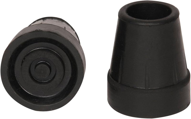 PCP Replacement Cane Tips - 3/4 Inch Diameter, Black, Set of Two - Image 1
