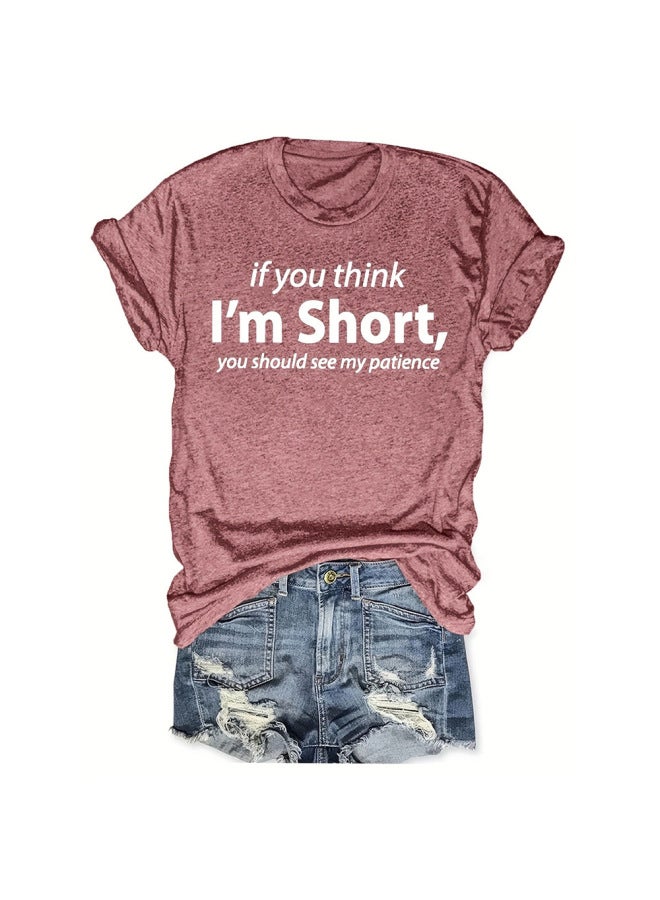 Women's Short-sleeved T-shirt Women's Top Summer Letter Printed Round Neck Loose Short-sleeved T-shirt Top