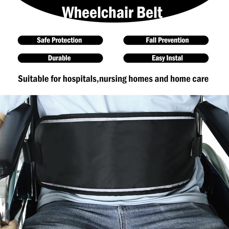 LEAD MODUDU Store Wheelchair Seat Belt Medical Restraints Straps Patients Cares Safety Harness Chair Waist Lap Strap for Elderly, Cushion Harness Straps with Easy Release Buckle(New-Black) - Image 4