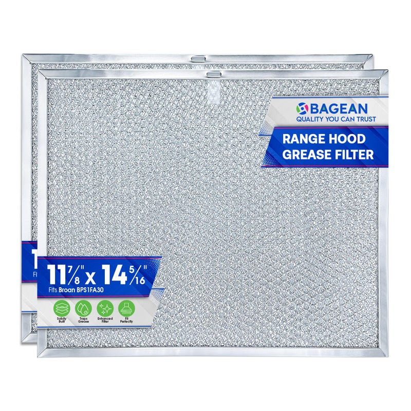 Bagean Stove Hood Vent Filter 118 x 143 BPS1FA30 Compatible with NuTone Allure Broan Range Hood Filter Replacement 99010299 Fits QS1 QS2 30 Hoods Blocks Grease Filters Oven Air 2Pk - Image 2