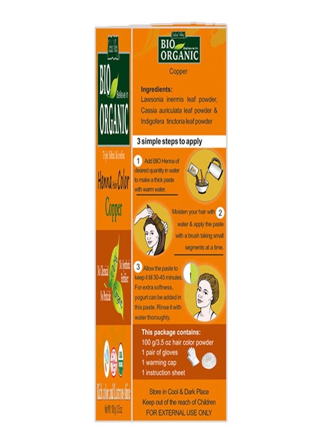 Indus Valley Bio Organic Natural Henna Powder For Hair Dye Copper Brown- 3.5 oz - Image 2