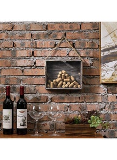 MyGift Wall Mounted Torched Wood Wine Cork Holder Decor Beer Bottle Cap Holder Catcher Decorative Shadow Box With Hanging Rope  - Image 4