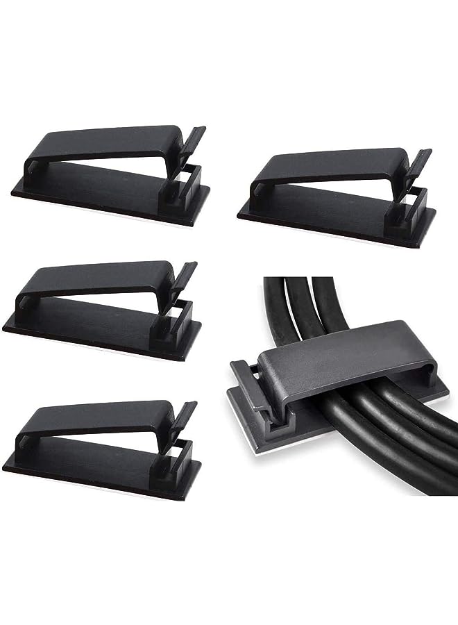 PROMASS Self Adhesive Cable Management Clips, Cable Organizers Wire Clips Cord Holder for TV PC Ethernet Cable under Desk Home Office Outdoor - Image 1