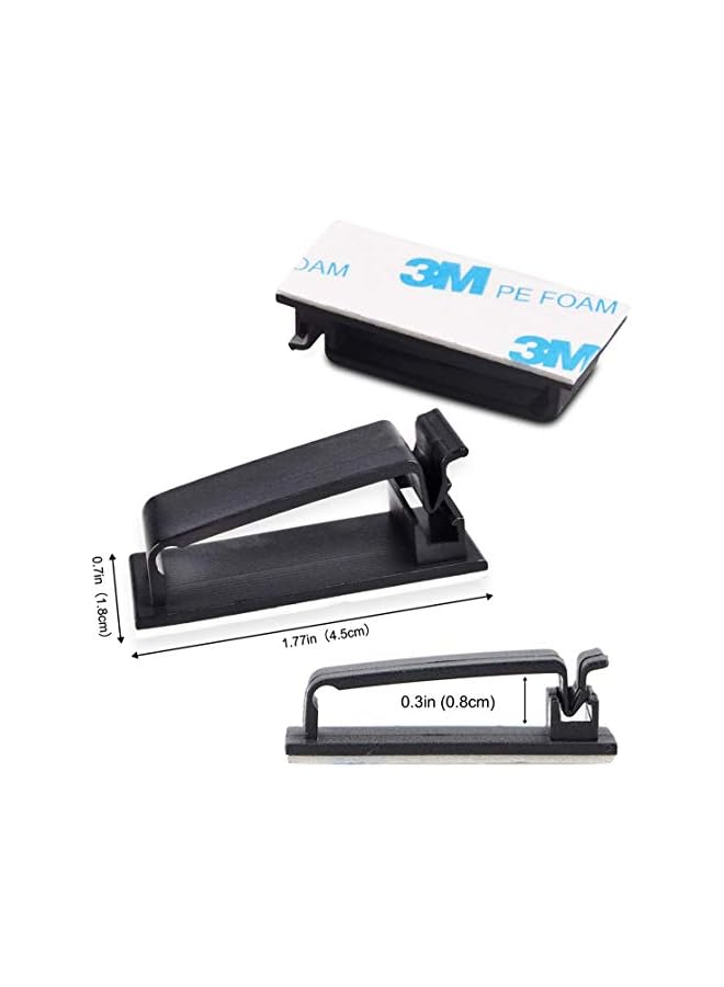 PROMASS Self Adhesive Cable Management Clips, Cable Organizers Wire Clips Cord Holder for TV PC Ethernet Cable under Desk Home Office Outdoor - Image 2