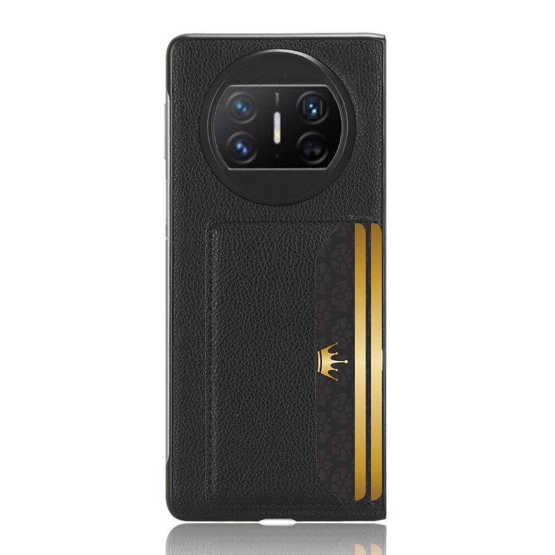 BURAQ Case Cover For Huawei Mate X3 Litchi Texture Card Slot Phone Case(Black) - Image 2