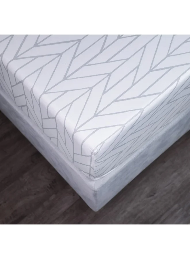 Home Box Malta Centrum Printed Cotton Queen Fitted Sheet 200 x 33 x 150 cm