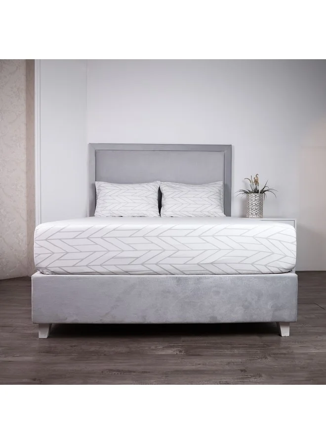Home Box Malta Centrum Printed Cotton Queen Fitted Sheet 200 x 33 x 150 cm