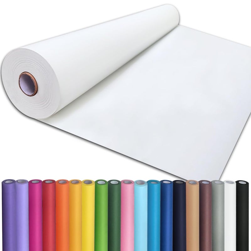 PH PERKHOMY PerkHomy 24" x 2,400" (200') White Kraft Paper Roll for Craft Bulletin Board Paper Art Table Covering Crafting Gift Wrapping Bouquet Packing Parcel 80GSM 55LB (White, 24" x 200') - Image 1