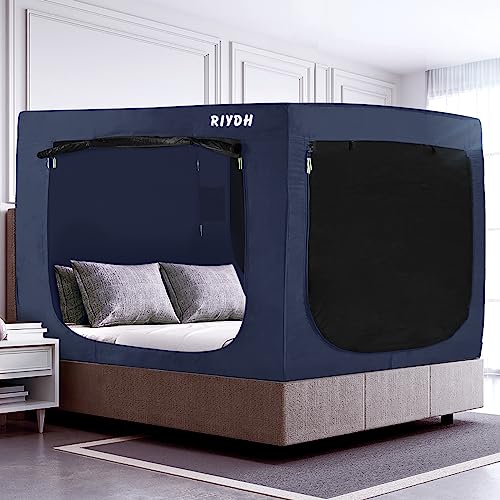 RIYDH Full Bed Canopy Tent - Portable Dream Tent for Kids and Adult Indoor Sleeping Tents with 3 Doors, 93% Blackout, Breathable Private Space - Image 1