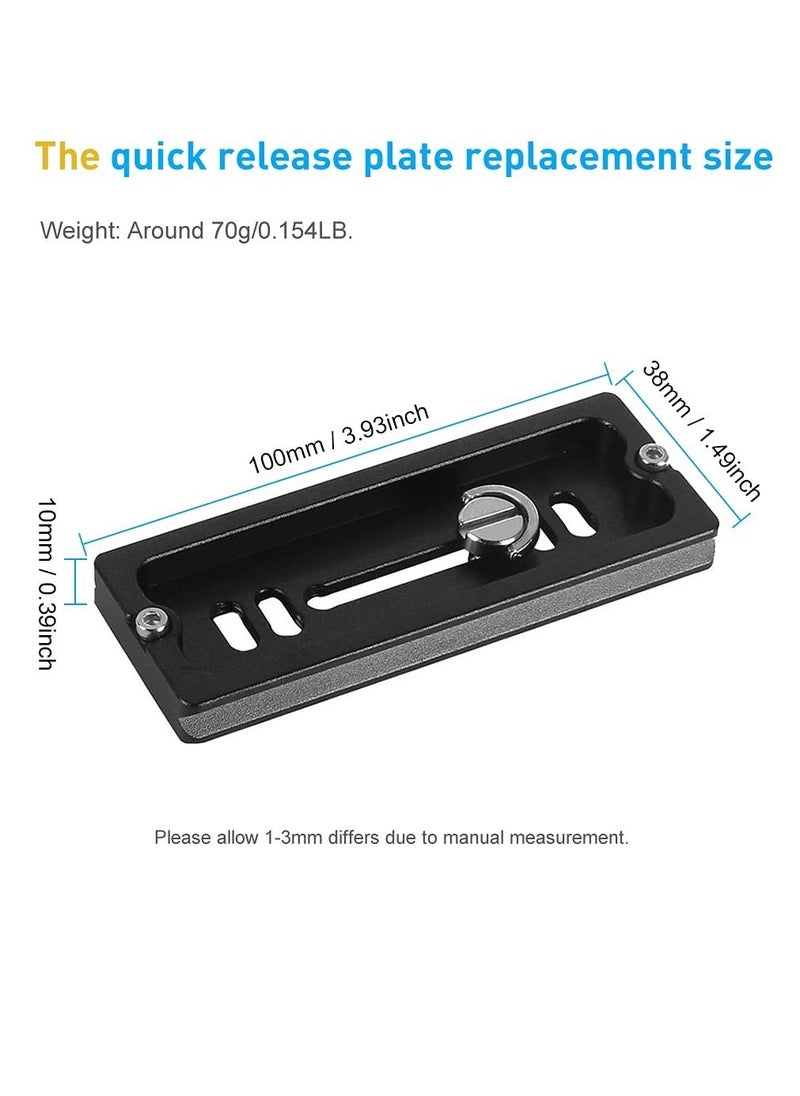SYOSI - Camera Quick Release Plate, QR Small Plate with 1/4"-20 Screw,Tiny Universal Quick Release Plate for Arca Swiss Standard Clamp for DSLR Camera Tripod Ballhead (100MM-3.94") - Image 1
