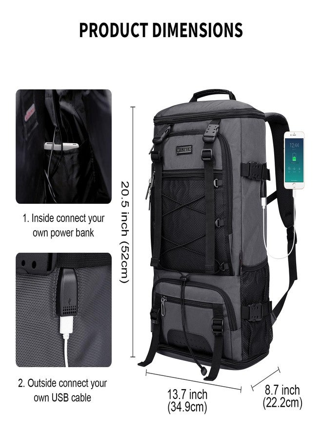 WITZMAN Travel Backpack for Men Convertible Large Carry on Backpack with Shoe Compartment for Airplanes Fit 17 Inch Laptop, Silvery Grey, Rucksack Backpacks - Image 4