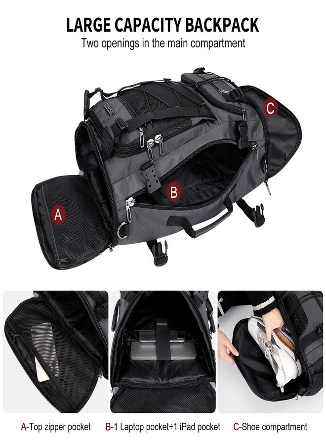 WITZMAN Travel Backpack for Men Convertible Large Carry on Backpack with Shoe Compartment for Airplanes Fit 17 Inch Laptop, Silvery Grey, Rucksack Backpacks - Image 5