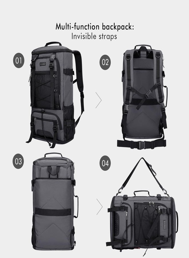 WITZMAN Travel Backpack for Men Convertible Large Carry on Backpack with Shoe Compartment for Airplanes Fit 17 Inch Laptop, Silvery Grey, Rucksack Backpacks - Image 3